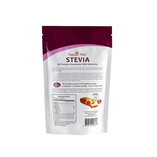 Nutritional Stevia Erythritol Blend Sweetener (with Blueberry Extract) | 12 OZ/Bag (GRANULAR)