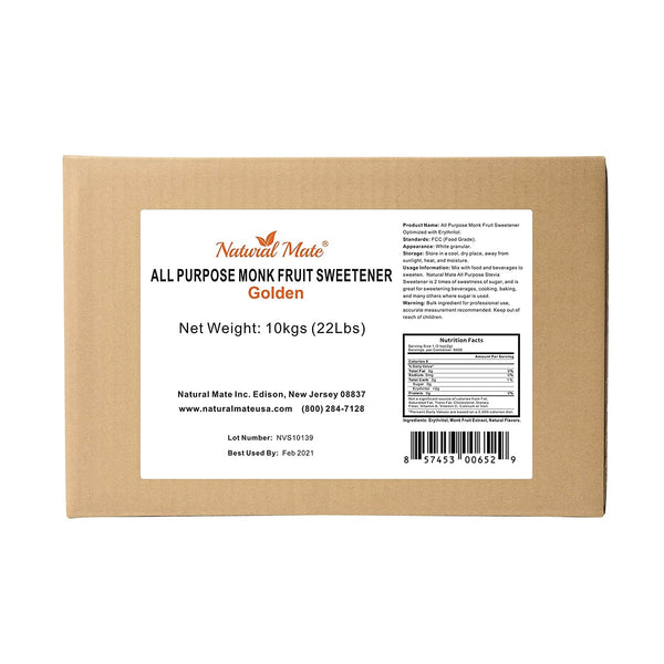 Monk Fruit Golden - All Purpose Erythritol Blend Sweetener | 10 KG or 22 LB/Carton (GRANULAR)