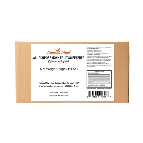 Monk Fruit Classic - All Purpose Erythritol Blend Sweetener | 5 KG/11 LB/Carton (GRANULAR)