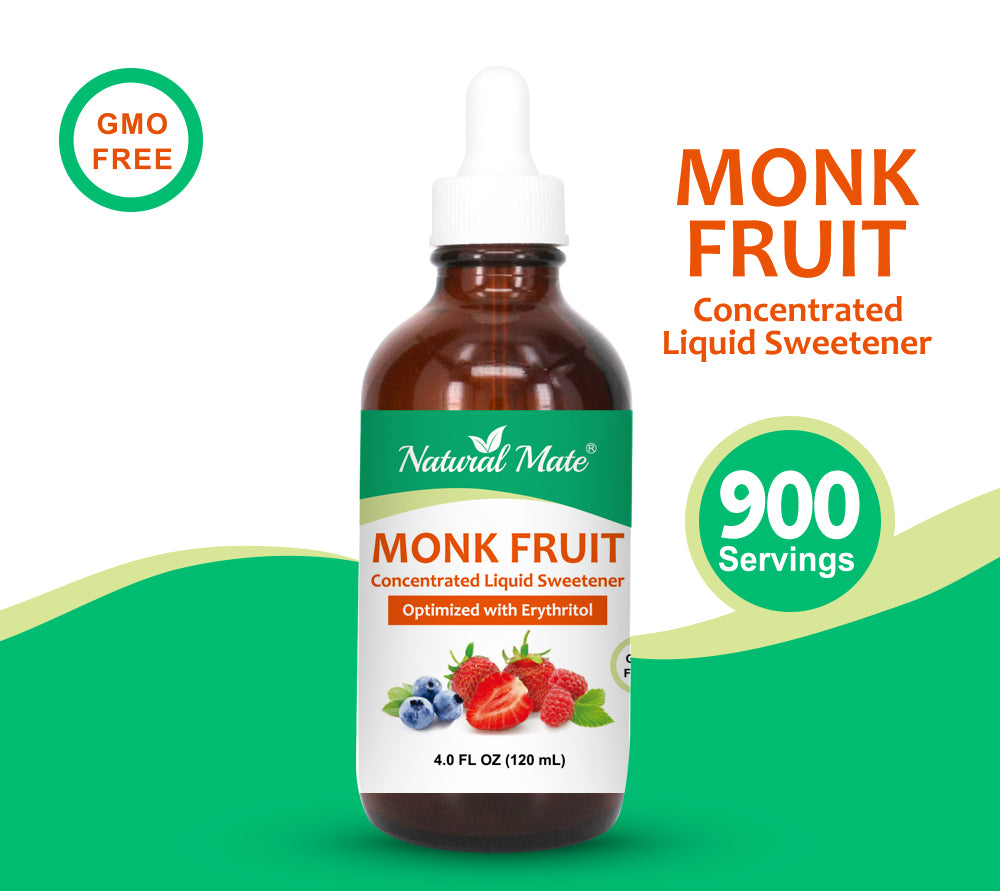 Liquid Stevia & Monk Fruit Sweetener (4 FL OZ) Natural Mate USA