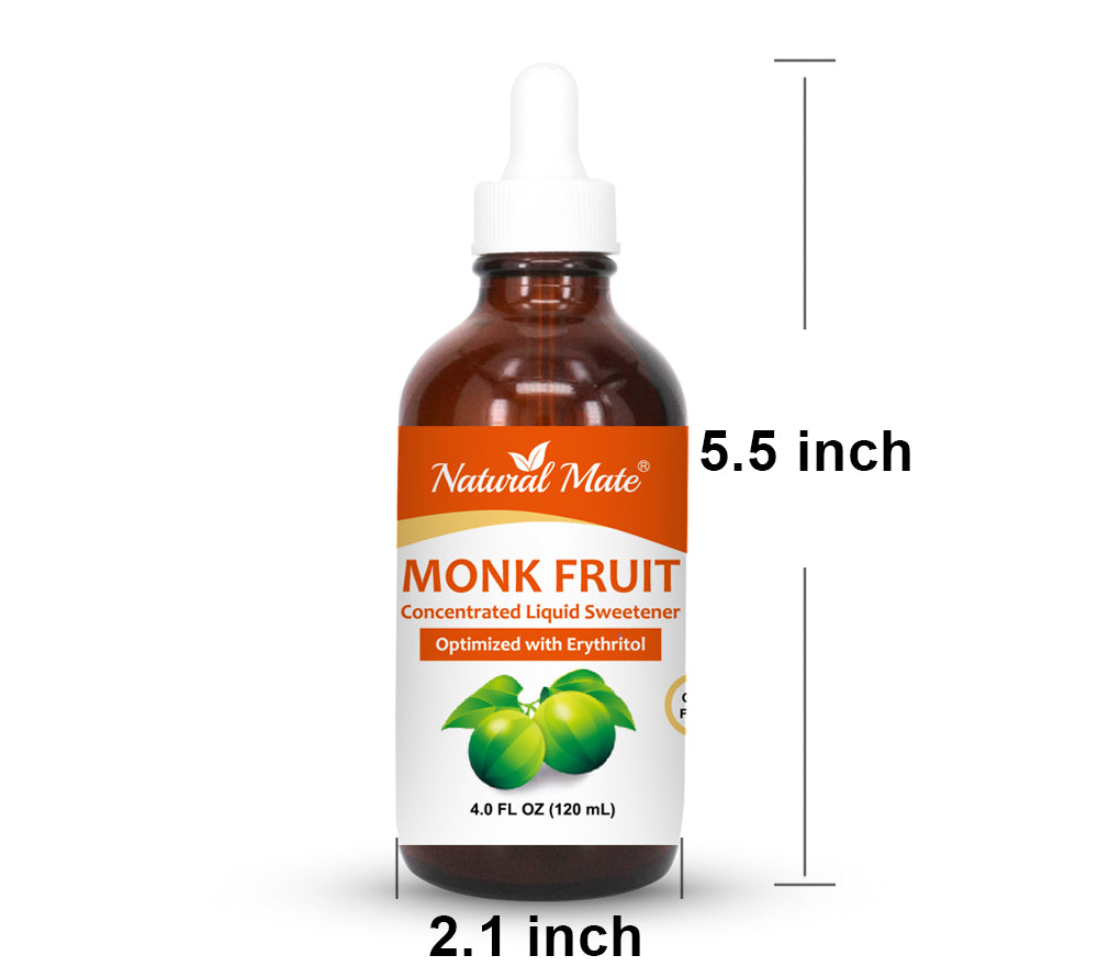 Liquid Stevia & Monk Fruit Sweetener (4 FL OZ) Natural Mate USA