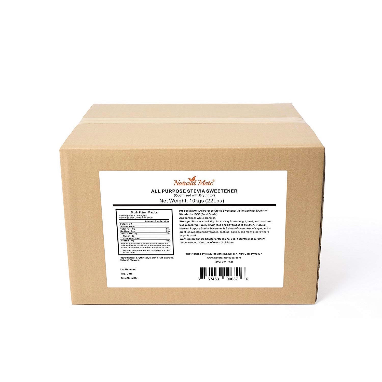 Stevia All Purpose Sweetener 10Kgs/22Lbs Natural Mate USA